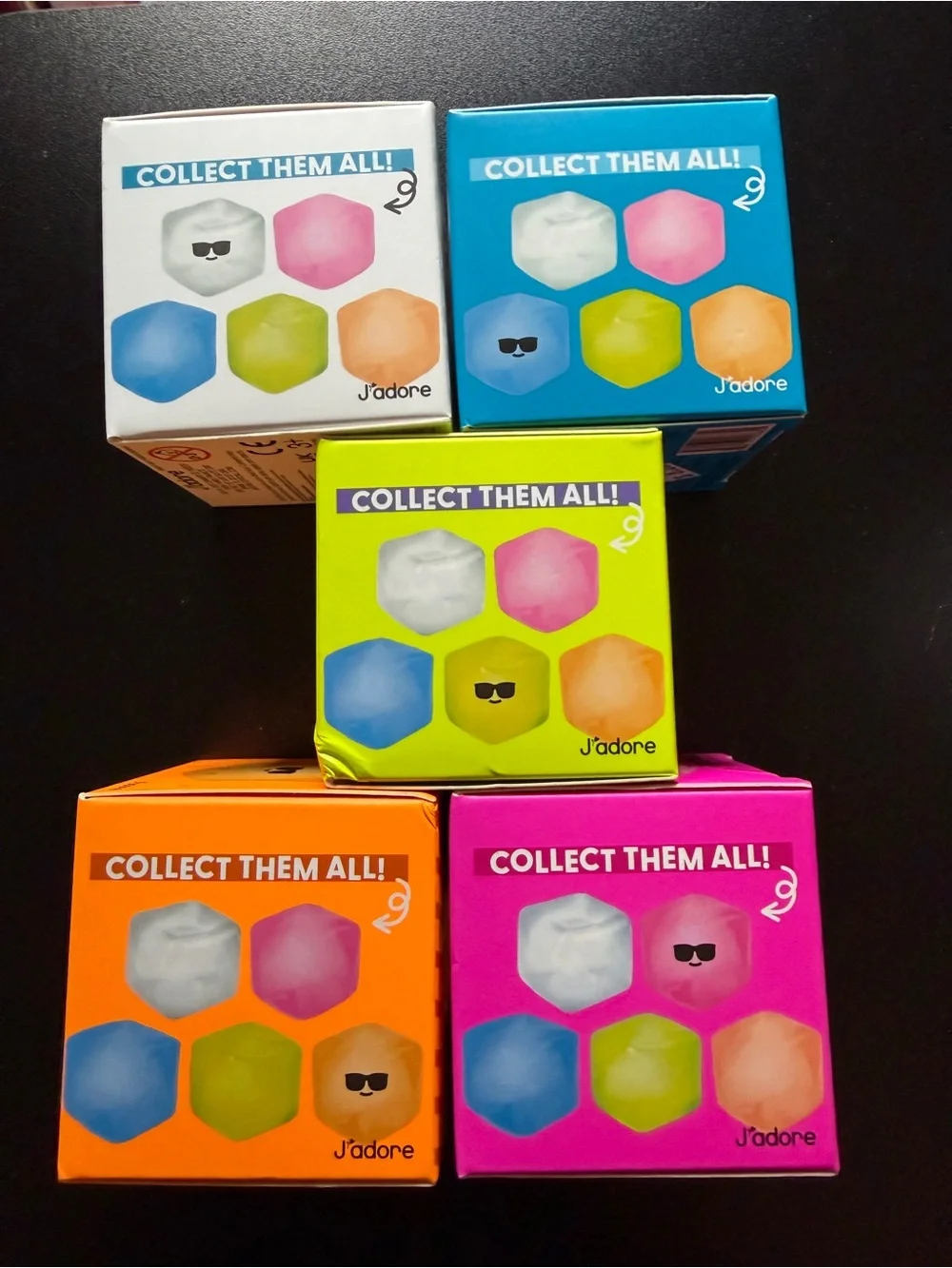 All 5 New J'Adore Fun Cube Squishy Square Squeeze Fidget Toy 3+ Tactile Squish